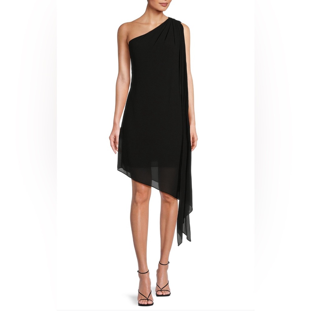 NWT Belle by Badgley Mischka Helen One Shoulder Sheath Dress $199 Size 4